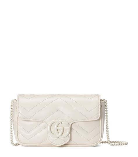 gucci 751526|GG Marmont super mini bag in white leather .